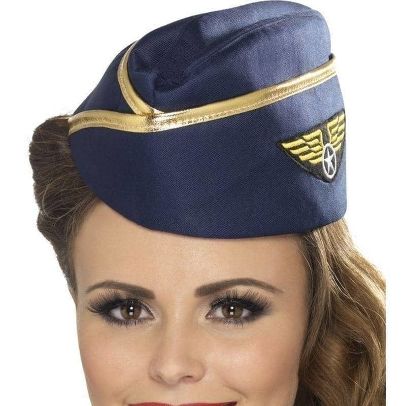 Costumes Australia Air Hostess Hat Adult Blue Costume Accessory_1