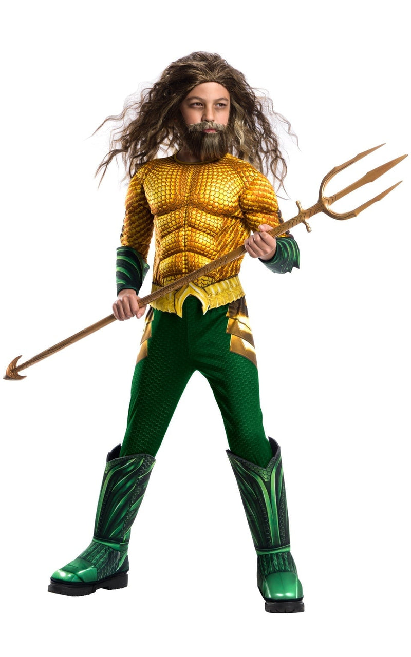 Costumes Australia Aquaman Costume Boys Gold Green Suit_1