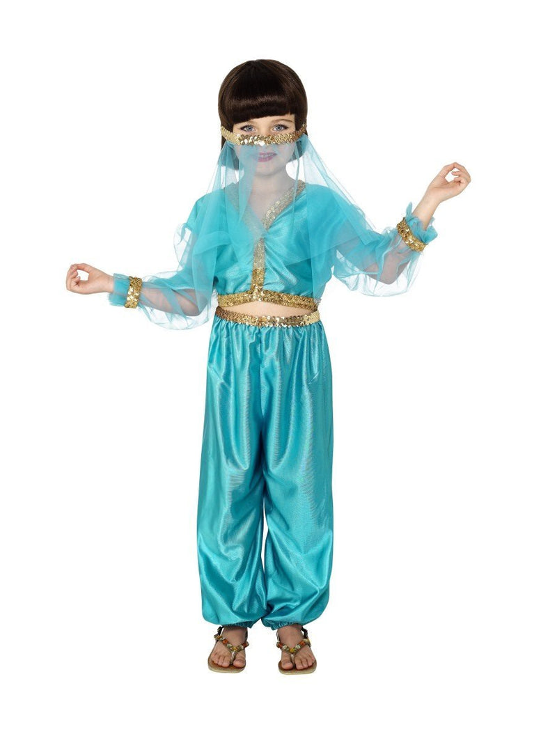 Costumes Australia Arabian Princess Costume Kids Blue with Veil_2