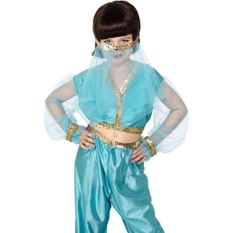 Costumes Australia Arabian Princess Costume Kids Blue with Veil_1