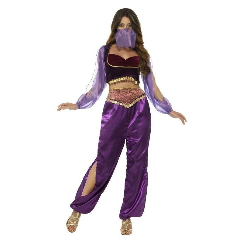 Costumes Australia Arabian Princess Jasmine Costume Adult Purple Trousers Top Veil_2