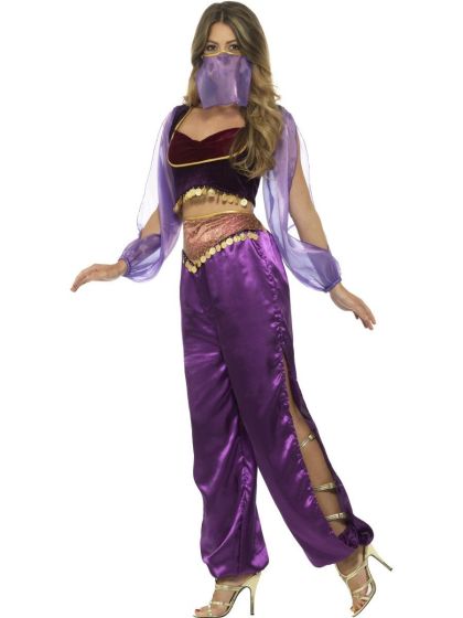 Costumes Australia Arabian Princess Jasmine Costume Adult Purple Trousers Top Veil_4