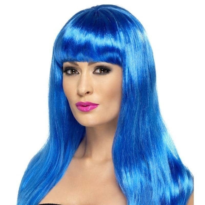 Costumes Australia Babelicious Wig Blue Long Straight With Fringe_1