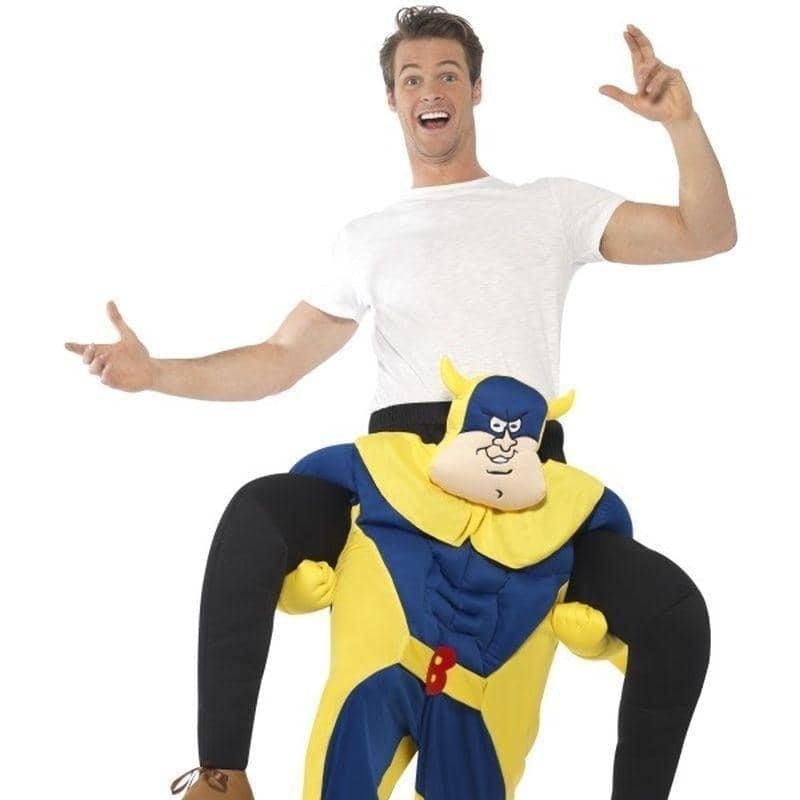 Costumes Australia Bananaman Piggy Back Costume Adult Blue_1