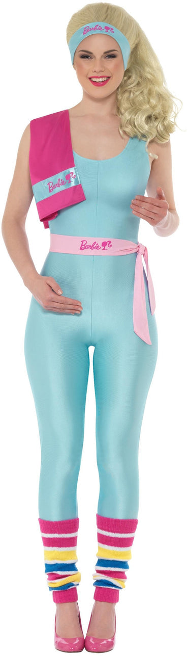 Costumes Australia Barbie Costume Fitness Great Shape Workout Adult Blue Jumpsuit_1