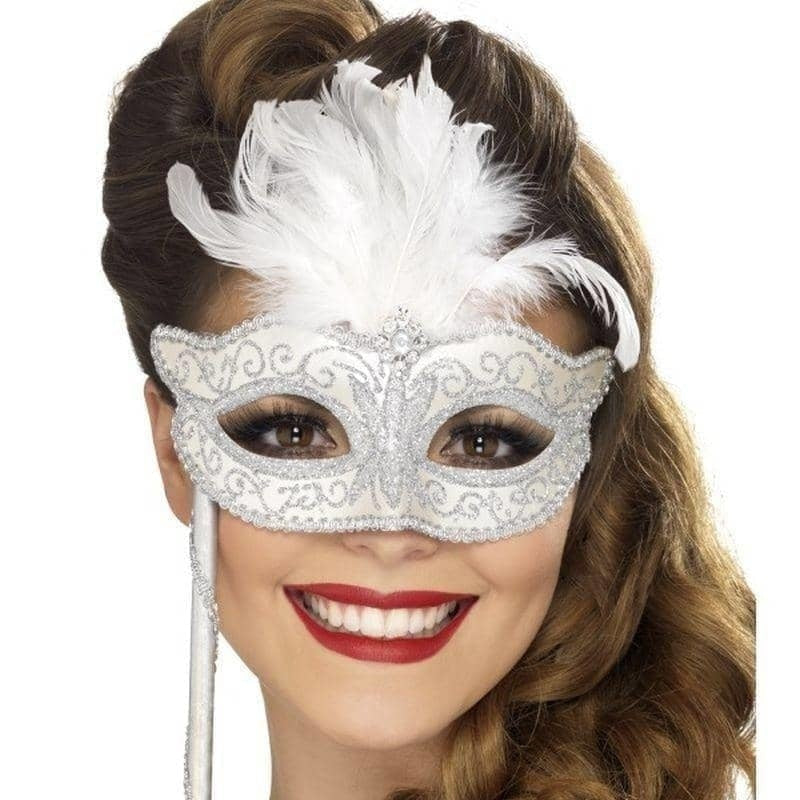 Costumes Australia Size Chart Baroque Fantasy Eyemask Adult Silver Handle