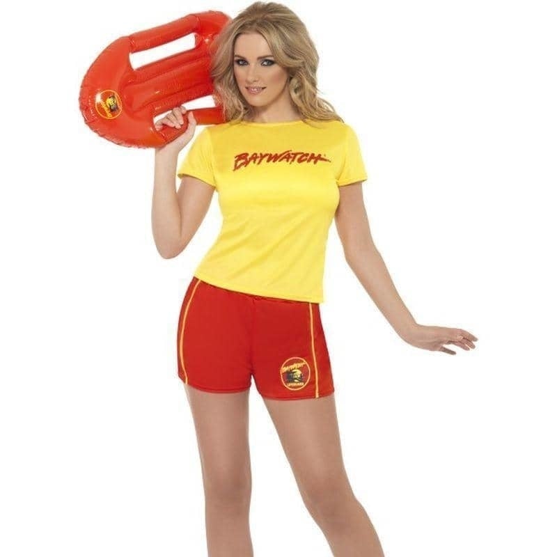 Costumes Australia Baywatch Beach Adult Red Shorts Yellow Top Costume_1