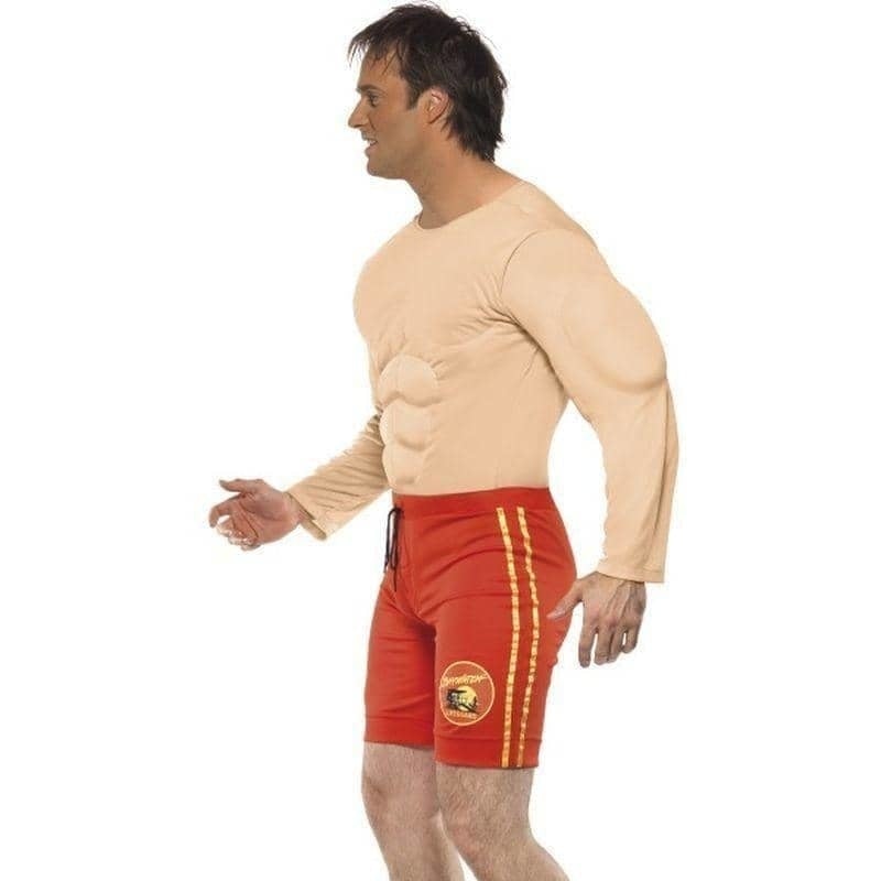 Costumes Australia Baywatch Lifeguard Costume Muscle Suit Adult Red Shorts_2