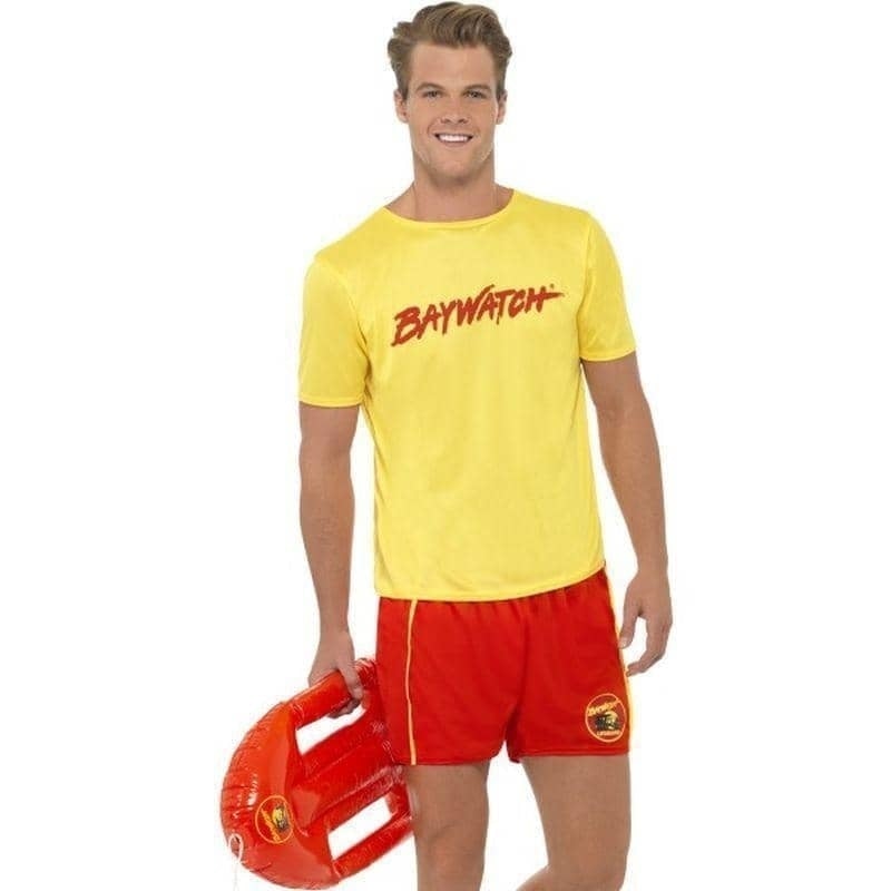 Costumes Australia Baywatch Mens Beach Costume Adult Yellow and Red_1