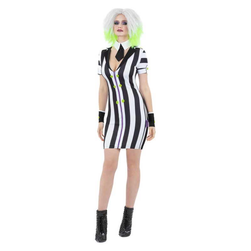 Costumes Australia Beetlejuice Ladies Costume Striped Dress_1