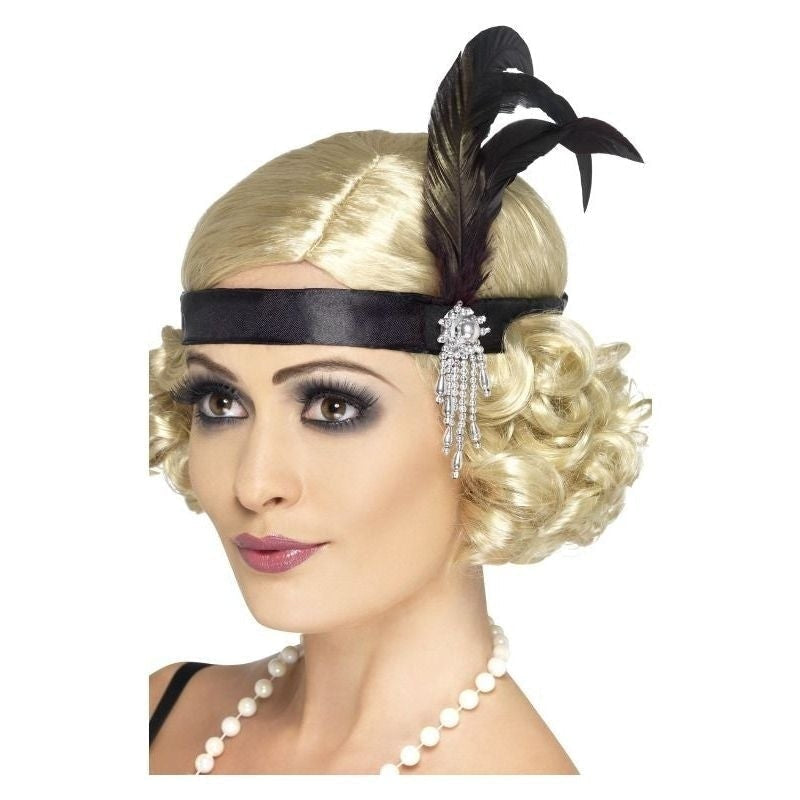 Costumes Australia Size Chart Black Satin Charleston Headband Adult