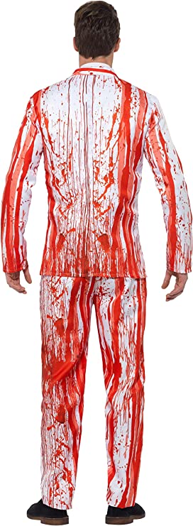 Costumes Australia Blood Drip Stand Out From The Crowd Adult Red Party Suit_3