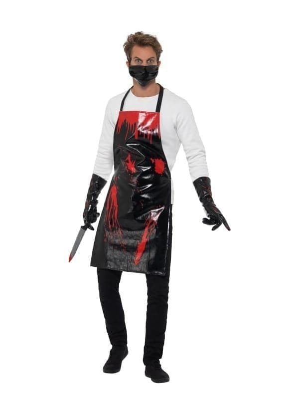 Costumes Australia Bloody Surgeon Butcher Kit Adult Black Red_1