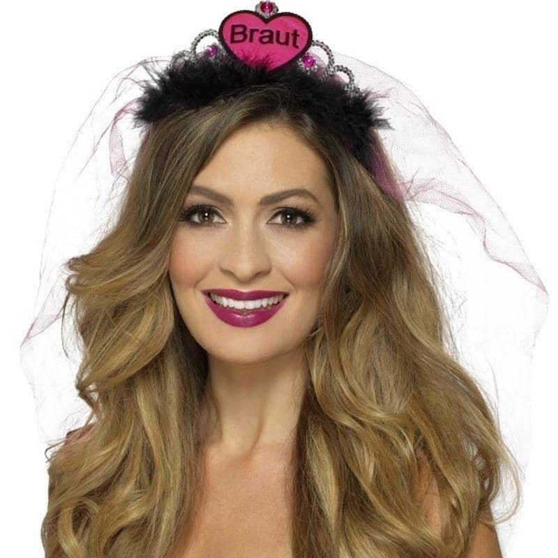 Costumes Australia Braut Tiara Adult Pink Black_1