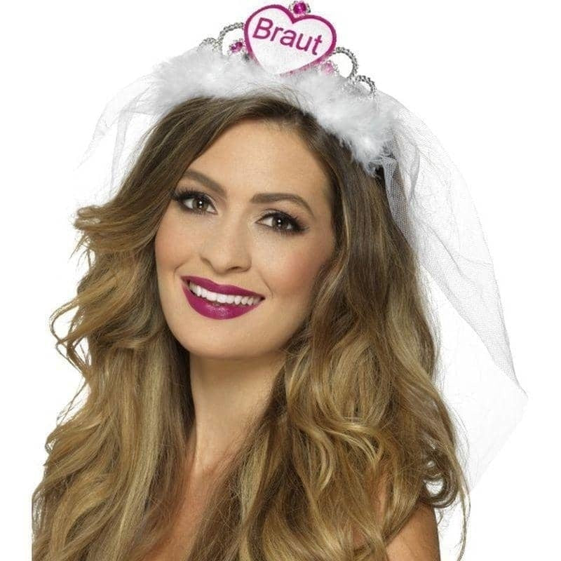 Costumes Australia Braut Tiara Adult White Pink_1