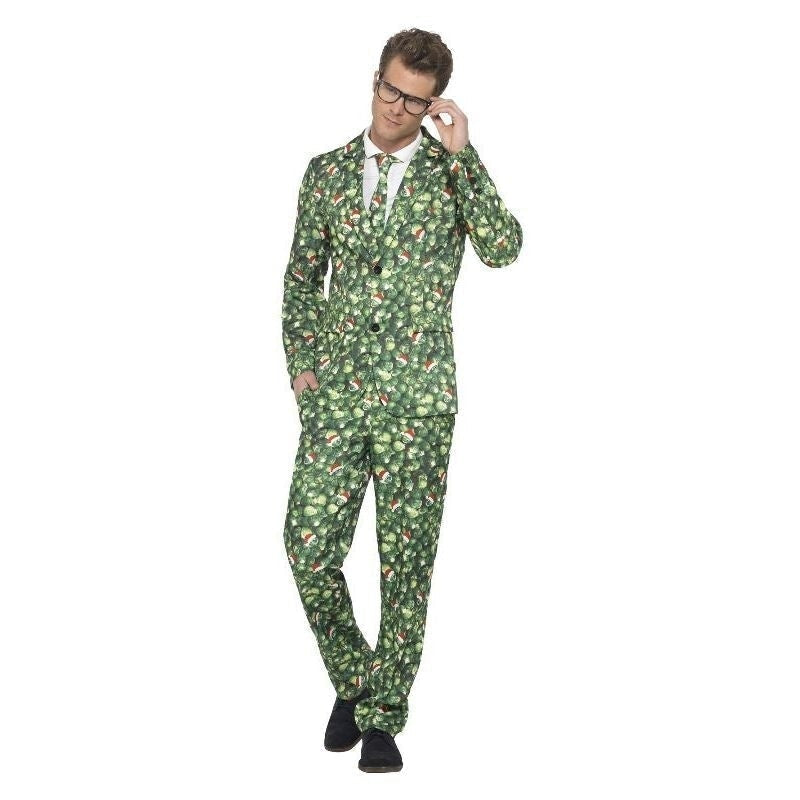 Costumes Australia Brussel Sprout Xmas Suit Adult Green Stand Out_2