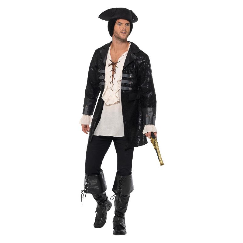 Costumes Australia Buccaneer Pirate Jacket Black Adult_1