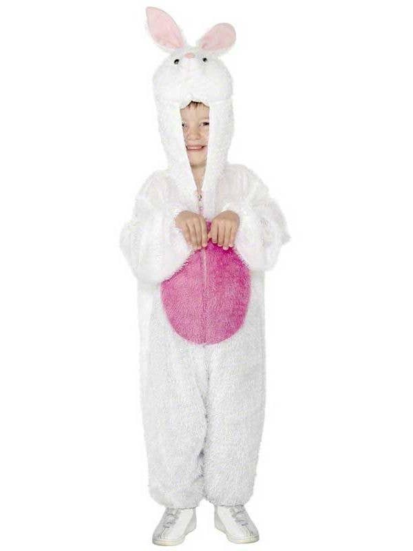 Costumes Australia Bunny Costume Kids White Jumpsuit with Hood_5