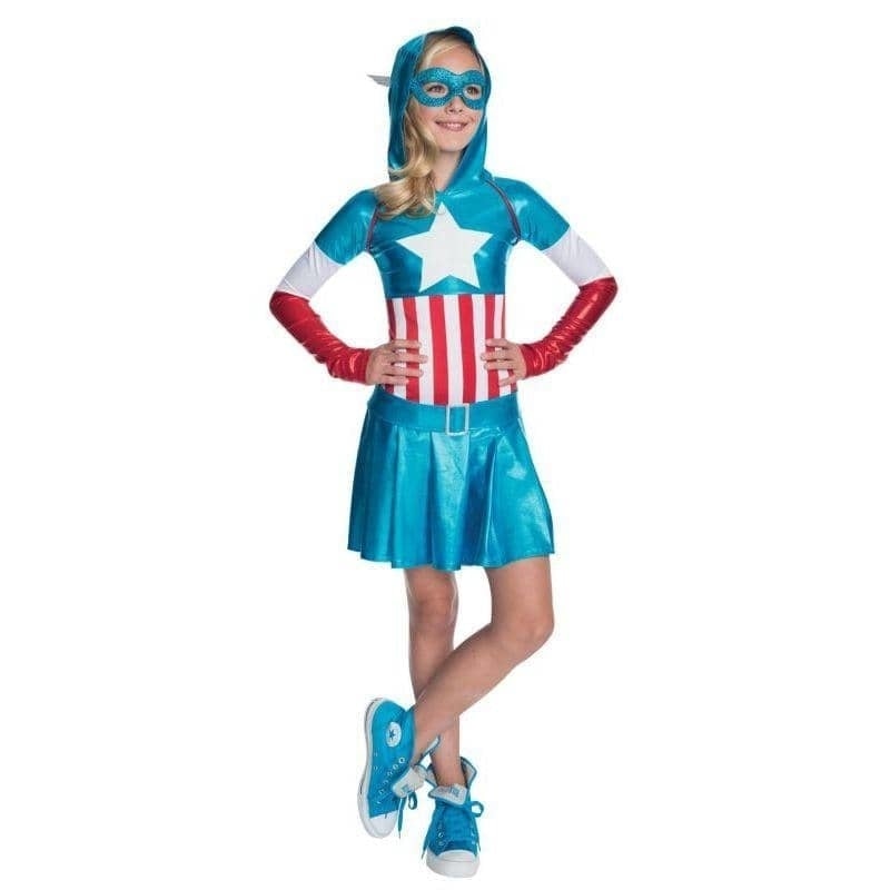 Costumes Australia Captain America Hooded Kids Dress Costume_1