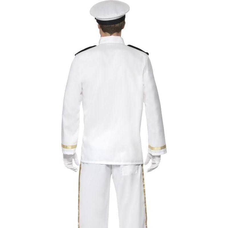 Costumes Australia Captain Deluxe Costume Adult White Gold Jacket Trousers Cap Gloves_2