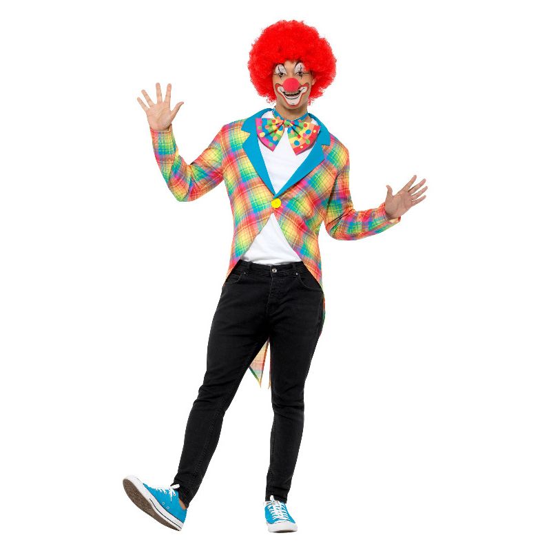 Costumes Australia Checked Clown Tailcoat Multi-Coloured Adult_1