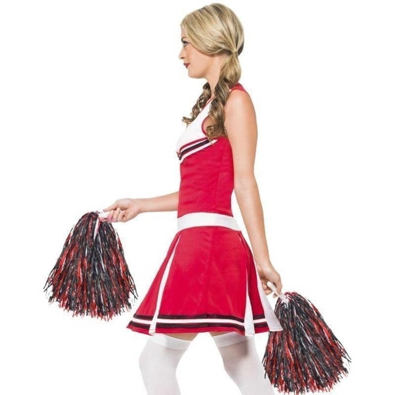 Costumes Australia Cheerleader Costume Adult Red Dress Pom Poms_3