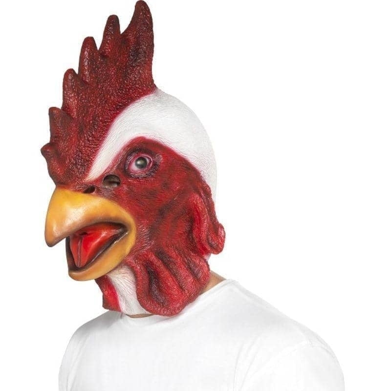 Costumes Australia Chicken Mask Adult White Latex Overhead_1