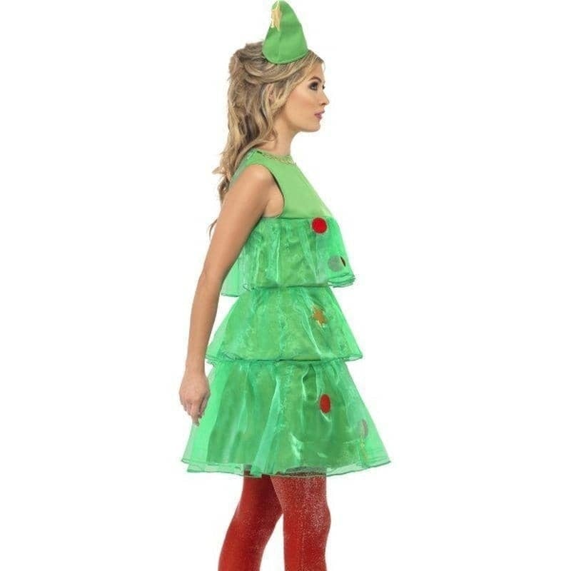 Costumes Australia Christmas Tree Costume Adult Green Red Dress Hat_3