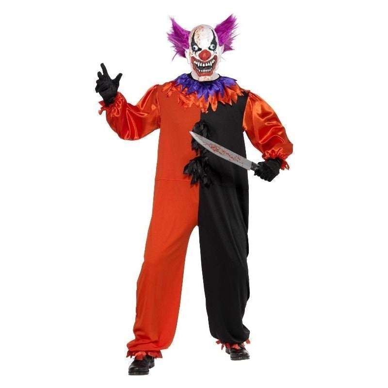 Costumes Australia Cirque Sinister Scary Bo The Clown Costume Adult Red Black_3