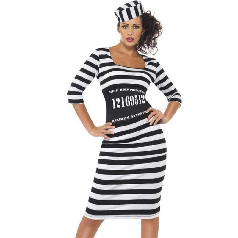 Costumes Australia Classy Convict Costume Adult White Black_1