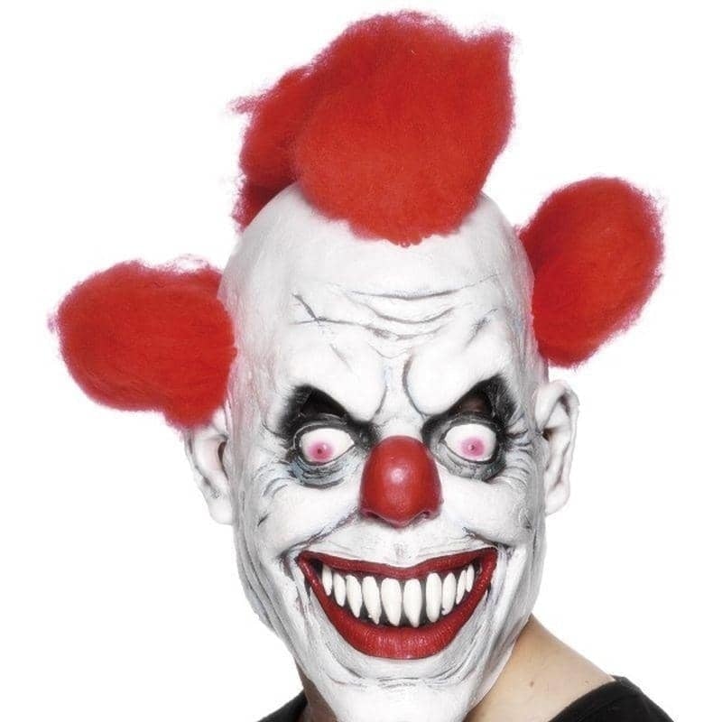 Costumes Australia Clown 3/4 Mask Adult White Red_1