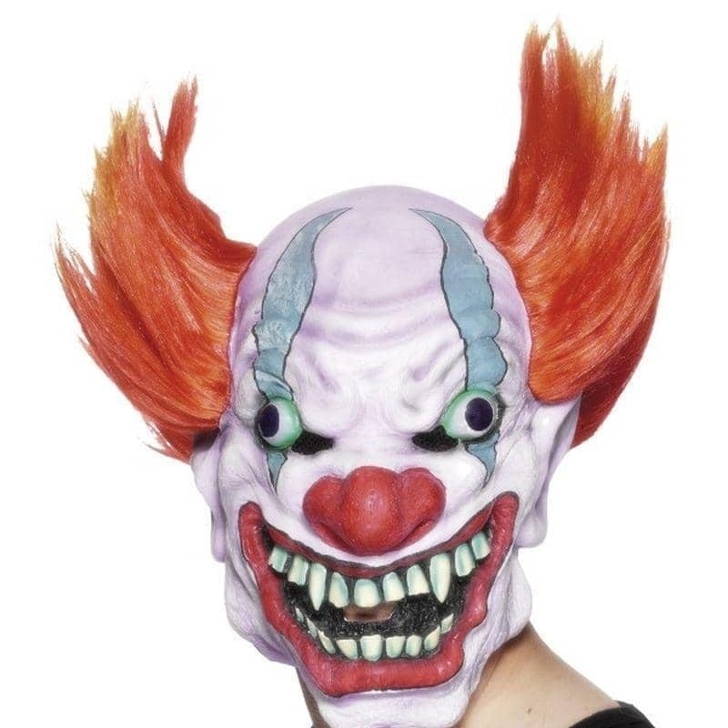 Costumes Australia Clown Mask Adult White Orange_1