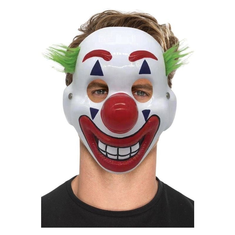 Costumes Australia Clown Mask PVC With Hair & Elastic Strap_1