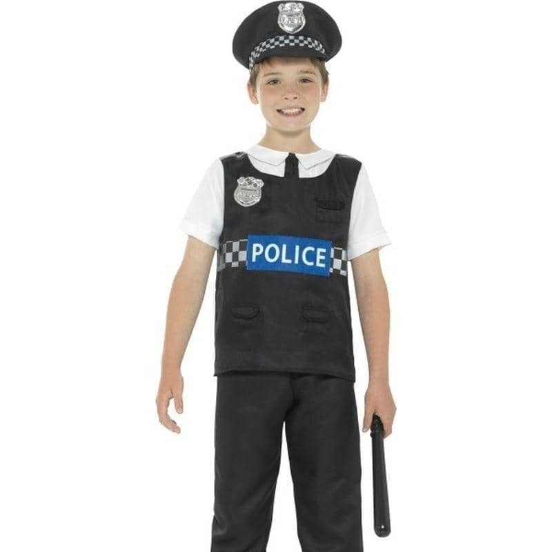 Costumes Australia Cop Costume Kids Black White_1