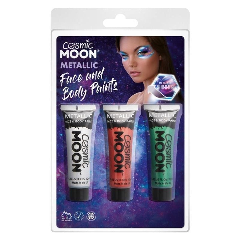 Costumes Australia Cosmic Moon Metallic Face & Body Paint 3 Pack Clamshell 12ml Costume Make Up_2