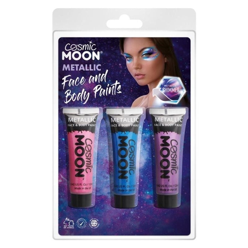 Costumes Australia Cosmic Moon Metallic Face & Body Paint 3 Pack Clamshell 12ml Costume Make Up_3