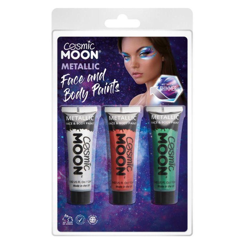 Costumes Australia Cosmic Moon Metallic Face & Body Paint 3 Pack Clamshell 12ml Costume Make Up_5