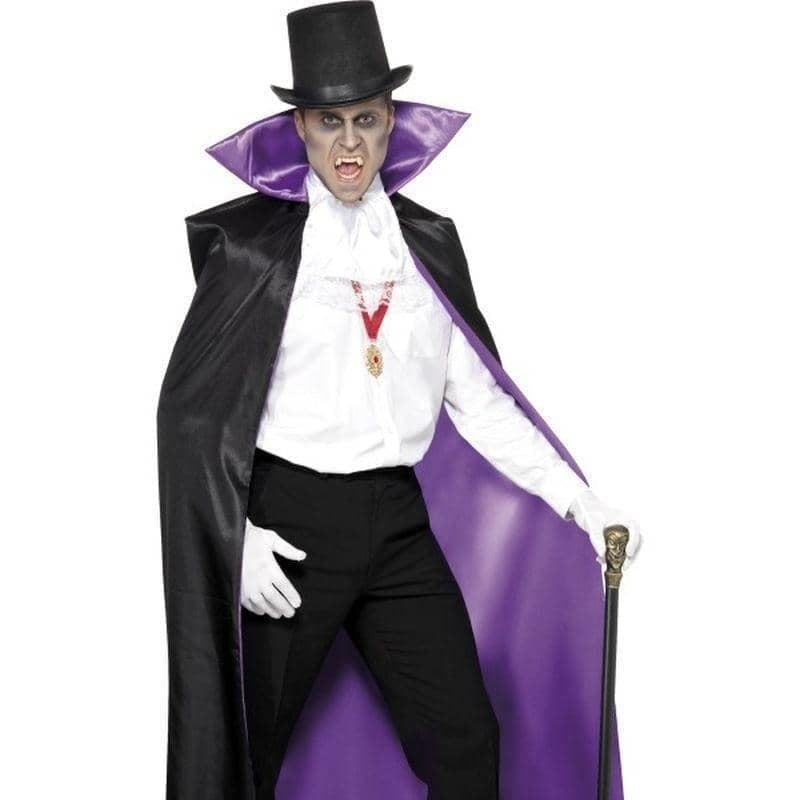 Costumes Australia Count Reversible Cape Adult Black Purple_1