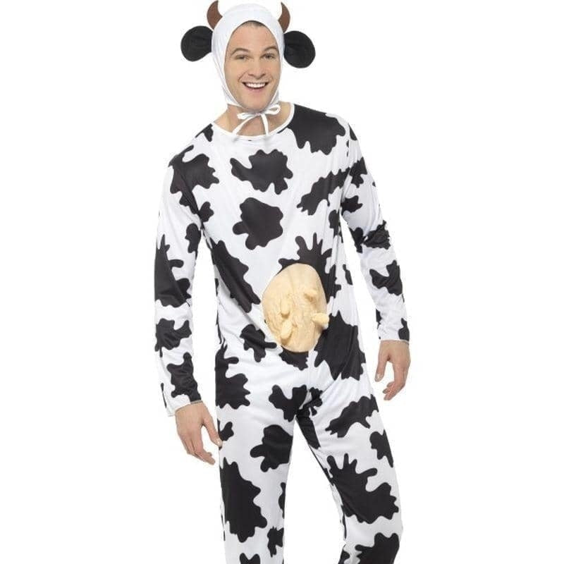 Costumes Australia Cow Costume Adult Jumpsuit with Udders_1