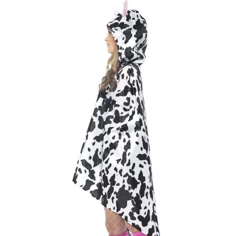 Costumes Australia Size Chart Cow Party Poncho Adult White Black Drawstring Bag