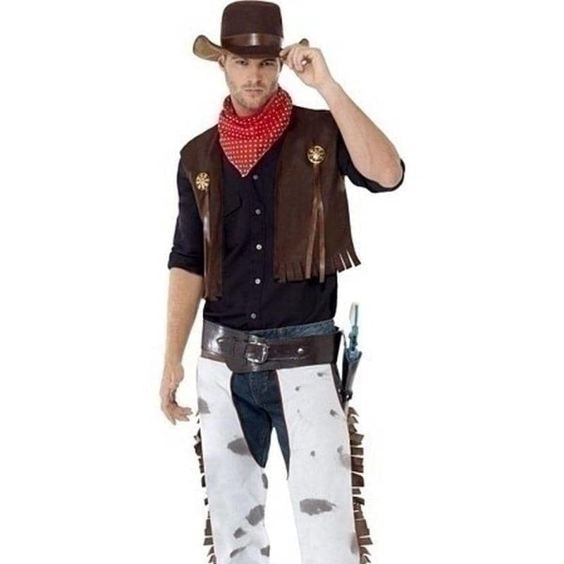 Costumes Australia Cowboy Costume Adult Wild West Brown_1