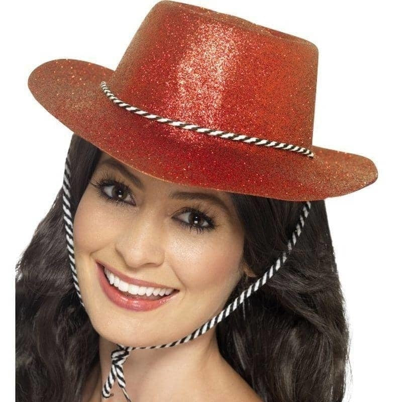 Costumes Australia Cowboy Red Glitter Hat Adult_1