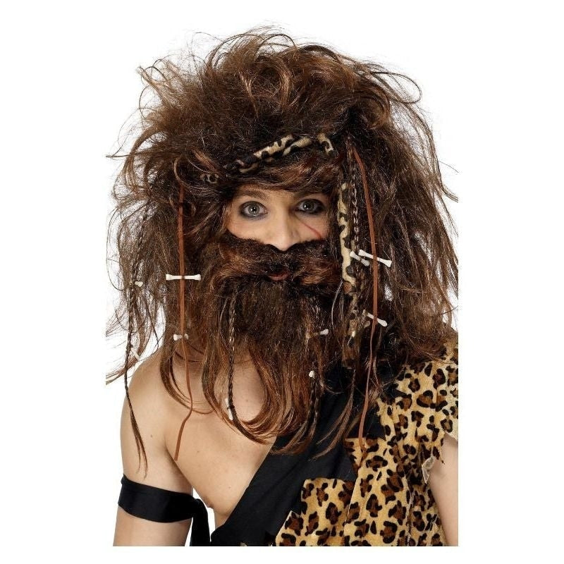 Costumes Australia Crazy Caveman Set Adult Brown_2