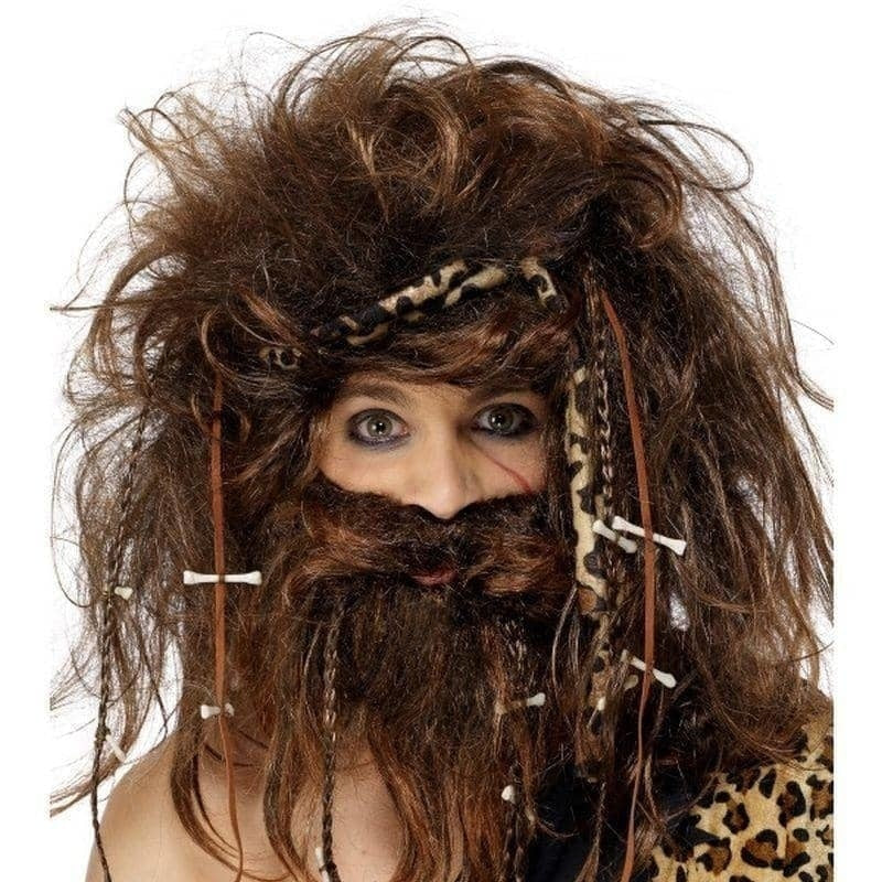 Costumes Australia Crazy Caveman Set Adult Brown_1