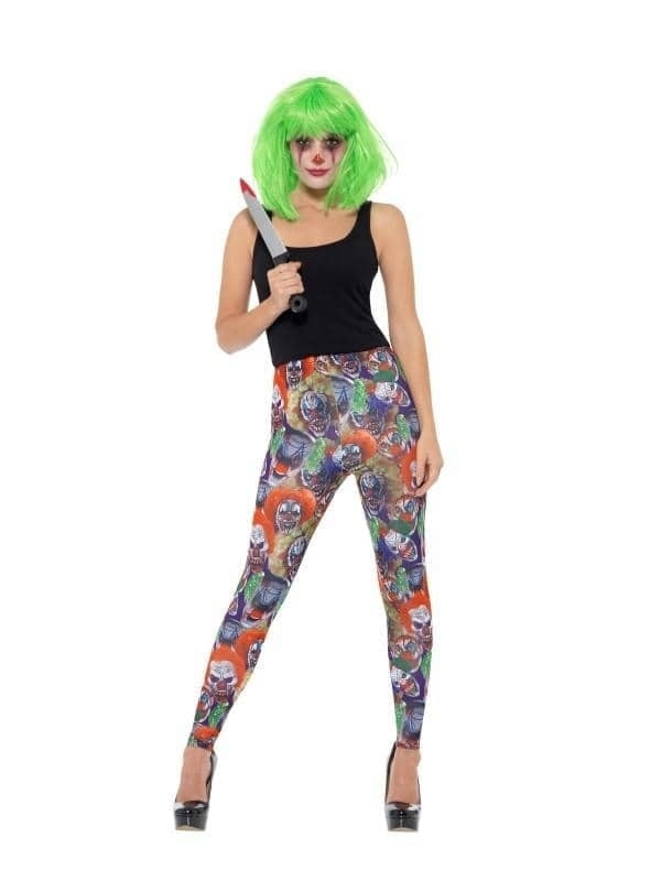 Costumes Australia Creepy Clown Leggings Adult Multi_1