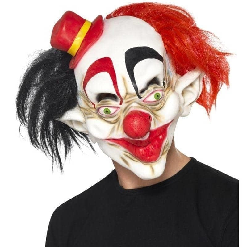 Costumes Australia Creepy Clown Mask Adult Black Red_1