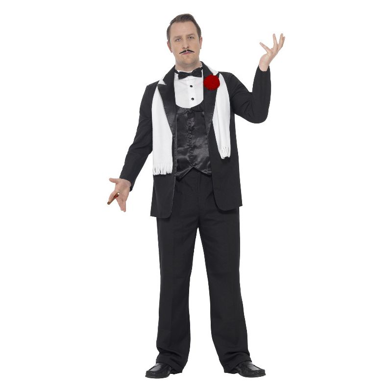 Costumes Australia Curves Gangster Costume Black Adult_1