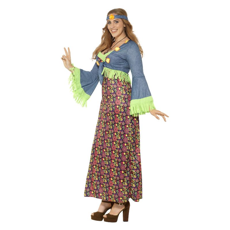 Costumes Australia Curves Hippie Lady Costume Groovy Ladies Dress_2