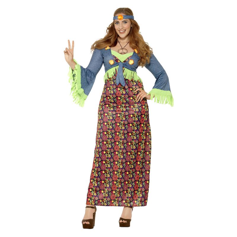 Costumes Australia Curves Hippie Lady Costume Groovy Ladies Dress_1