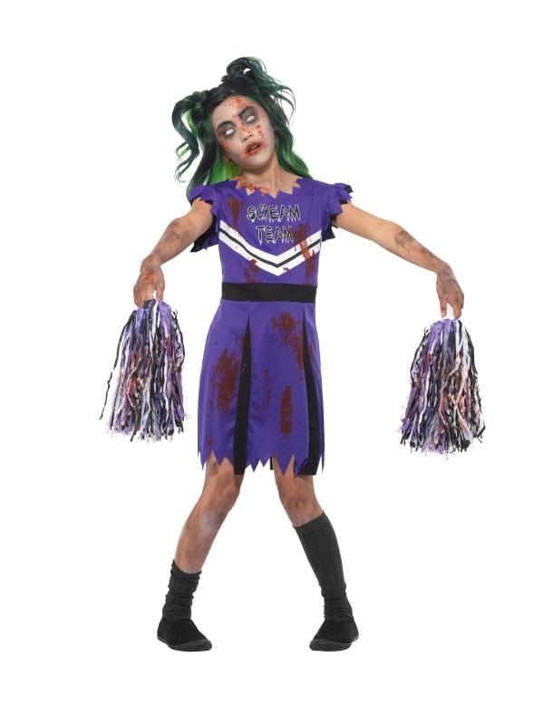 Costumes Australia Dark Cheerleader Costume Child Purple Black_1